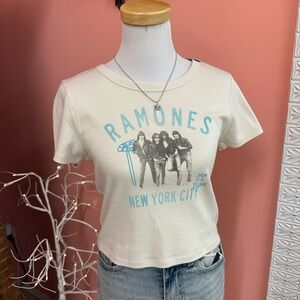 American Eagle Outfitters Cream Ramones Graphic Tee